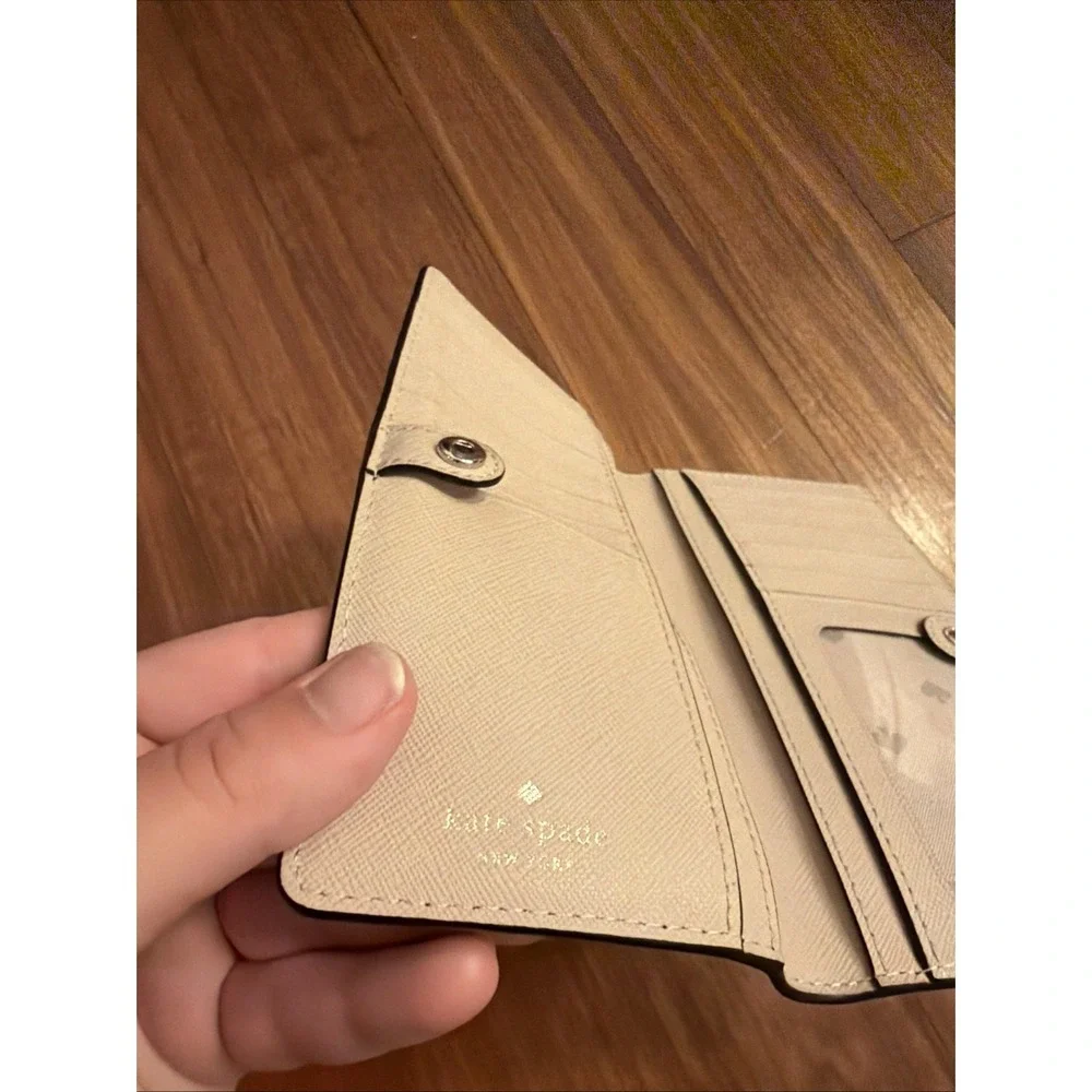Kate Spade New York Black Leather Wallet Card Holder 6.75